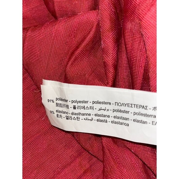 Zara Red Long Sleeve V-Neck 70's Retro Print midi Dress Women's Size M - Picture 8 of 9